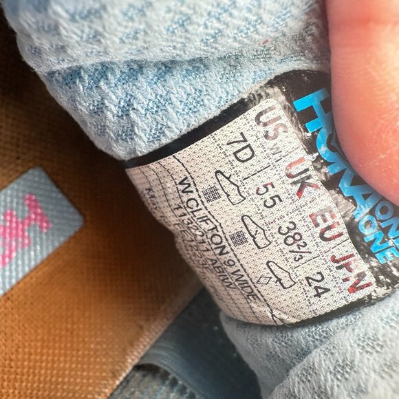 Hoka One Clifton 9  Wide Women Size 7D 1132211 ABIW Airy Blue Ice Water Shoes - Picture 10 of 11